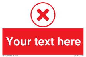 Custom red background, red cross in circle sign